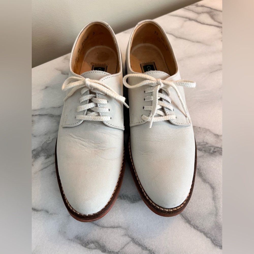 Cole Haan Nubuck Suede Oxfords 6.5 Ivory/White